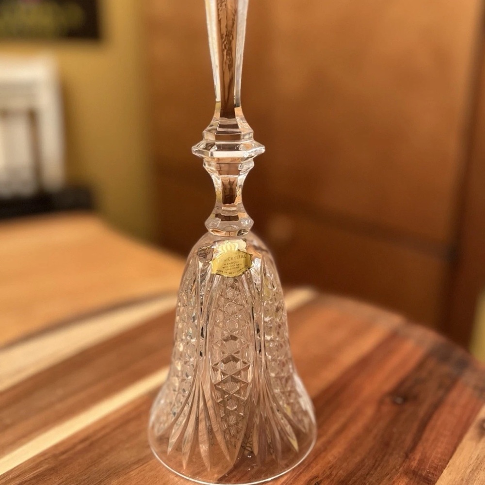 Genuine Lead Crystal Bell with Clear Cut Handle Made in West Germany